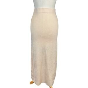 Future Collective Jenny K Lopez Peach Metallic Gold Knit Bodycon High Waist Med